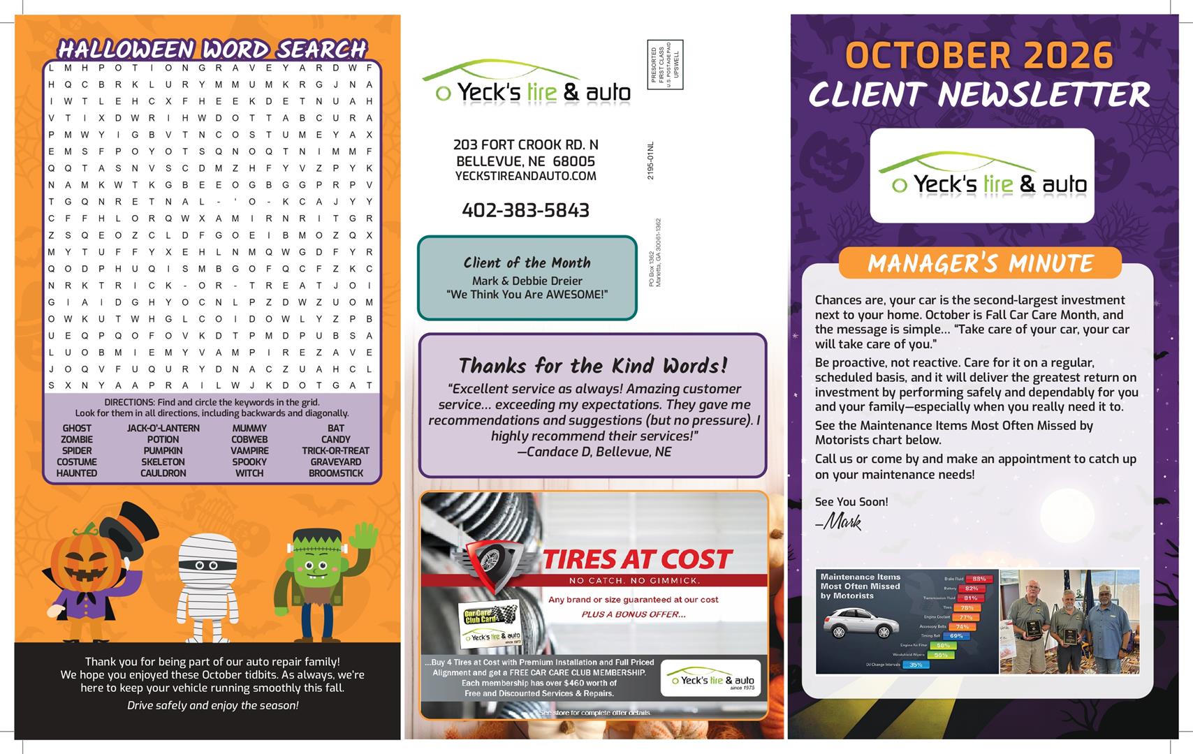 Monthly Newsletter Page 2 | Yeck's Tire & Auto